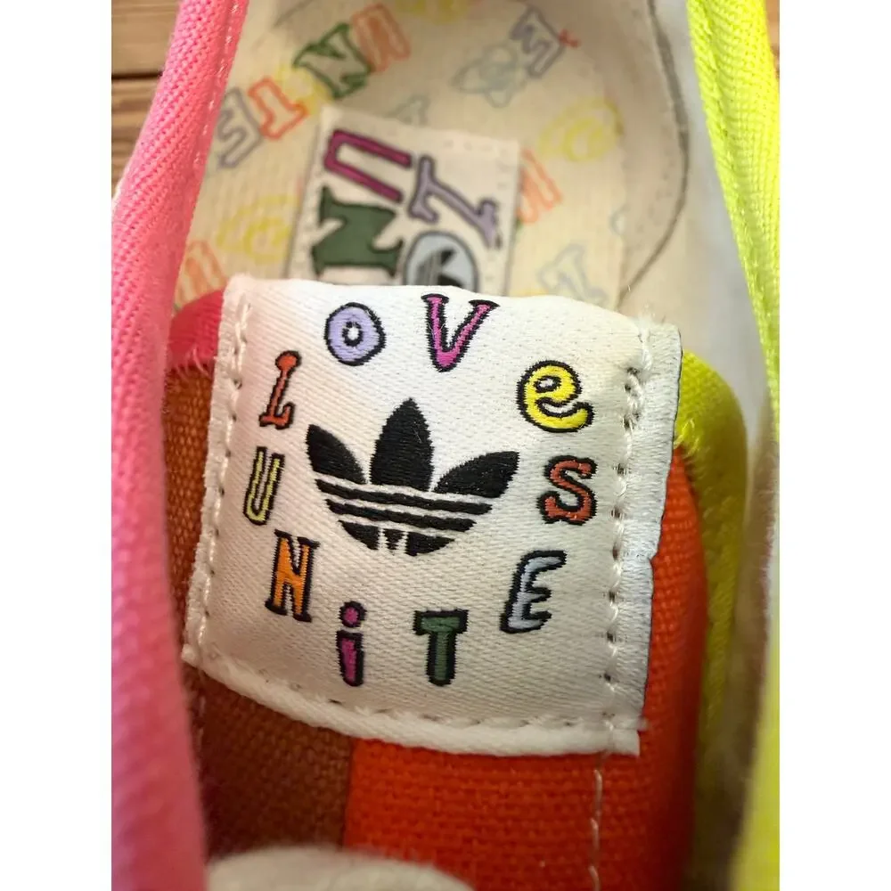 Adidas Nizza Low Pride Love Unites GW2419 M 7.5 / W 8.5 Rainbow Canvas NWT